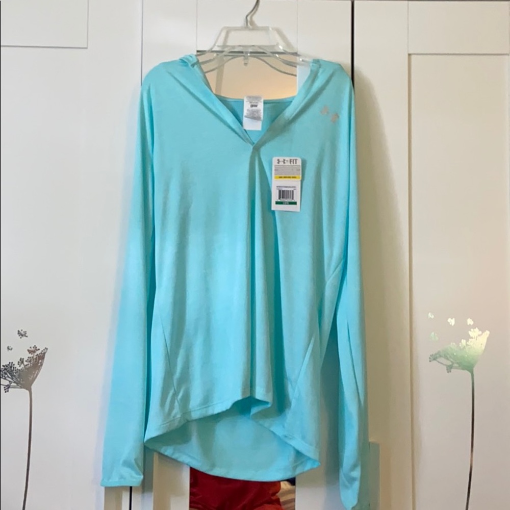 Light blue Under Armour long sleeve hoodie